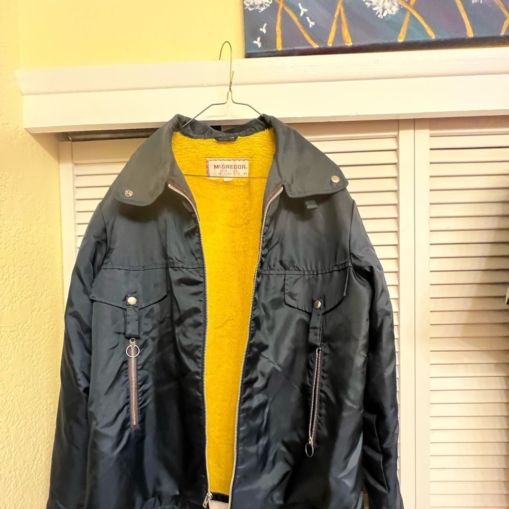 Vintage Blue Winter Coat Men’s McGregor Made in USA 44 Long Jacket Full Zip